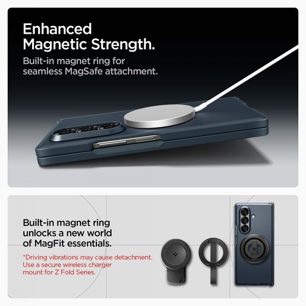 Spigen Samsung Galaxy Z Fold 7 Kuori Tough Armor Pro MagFit Metal Slate