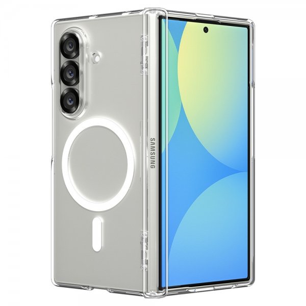 Spigen Samsung Galaxy Z Fold 7 -suojakuori Ultra Hybrid Pro MagFit Clear White
