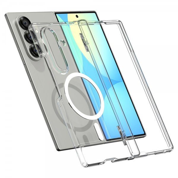 Spigen Samsung Galaxy Z Fold 7 -suojakuori Ultra Hybrid Pro MagFit Clear White