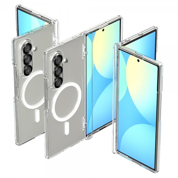 Spigen Samsung Galaxy Z Fold 7 -suojakuori Ultra Hybrid Pro MagFit Clear White