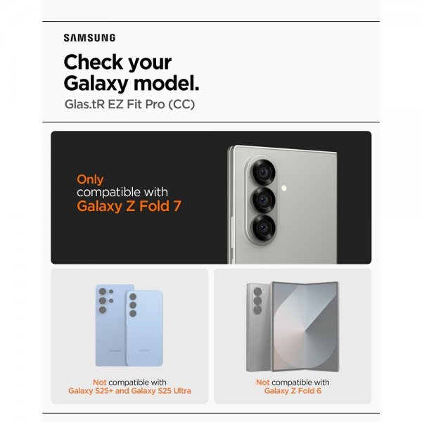 Spigen Samsung Galaxy Z Fold 7 Näytönsuoja GLAS.tR EZ Fit Pro 2 kpl
