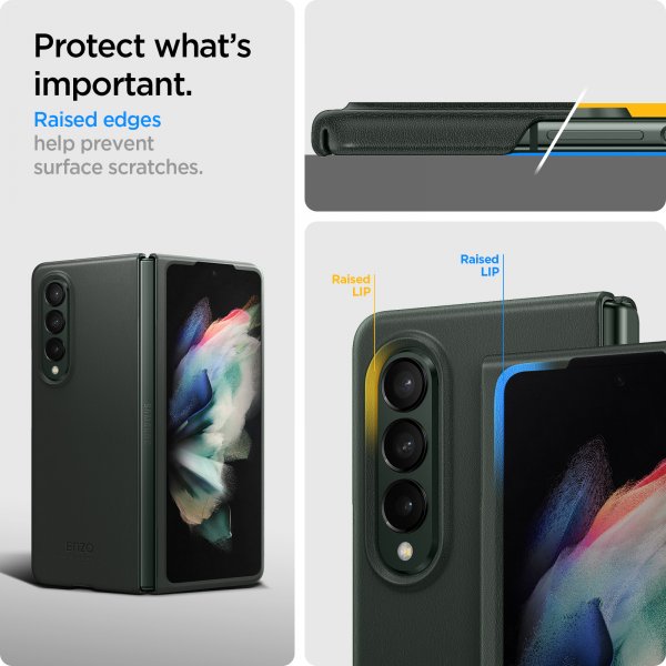 Spigen Samsung Galaxy Z Fold3 -kuori, Enzo Classic Green