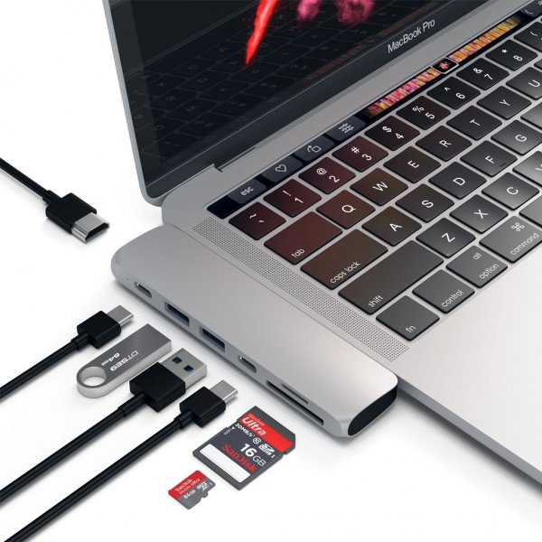 Satechi Type-C Pro Hub -adapteri, tähtiharmaa