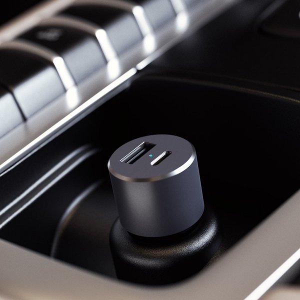 Satechi Autolaturi PD 1xUSB-C ja 1xUSB-A Space Grey