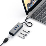 Satechi Type-C 2-in-1 USB Hub Ethernet Space Gray