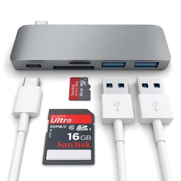 Satechi Type-C Pass-Through USB-keskitin