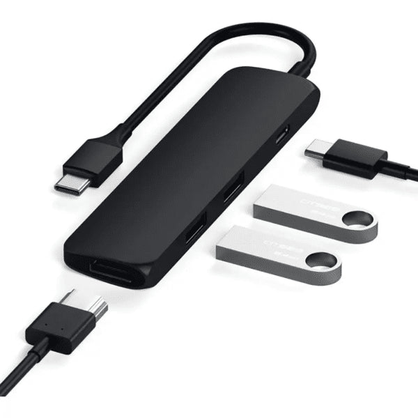 Satechi Type-C Slim Multi-port -sovitin 4K Musta
