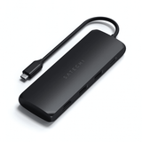 Satechi USB-C HYBRID integroidulla SSD-tallennusmahdollisuudella, musta