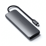 Satechi USB-C HYBRID sisäänrakennetulla SSD-tallennusmahdollisuudella, harmaa
