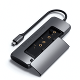 Satechi USB-C HYBRID sisäänrakennetulla SSD-tallennusmahdollisuudella, harmaa