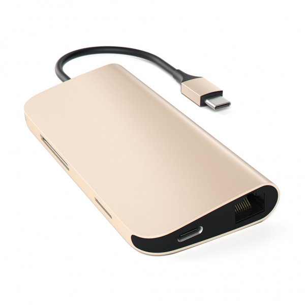 Satechi USB-C Multi-Port -adapteri 4K Gigabit Ethernet, kulta