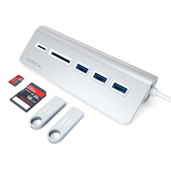Satechi USB-C Combo -keskitin pöytätietokoneelle – Space Gray