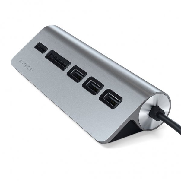 Satechi USB-C Combo Hub pöytäkoneelle hopea