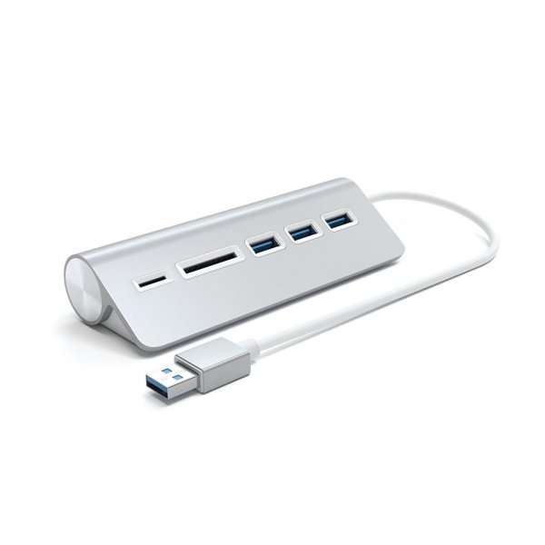 Satechi-alumiininen USB 3.0 -keskitin ja kortinlukija
