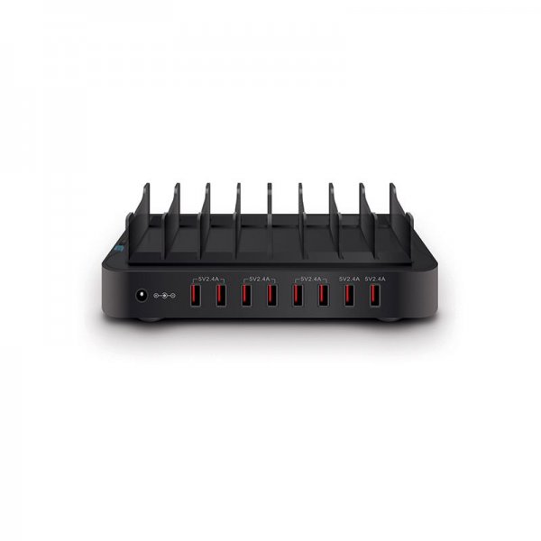 ALOGIC 8-porttinen USB-latausasema, musta