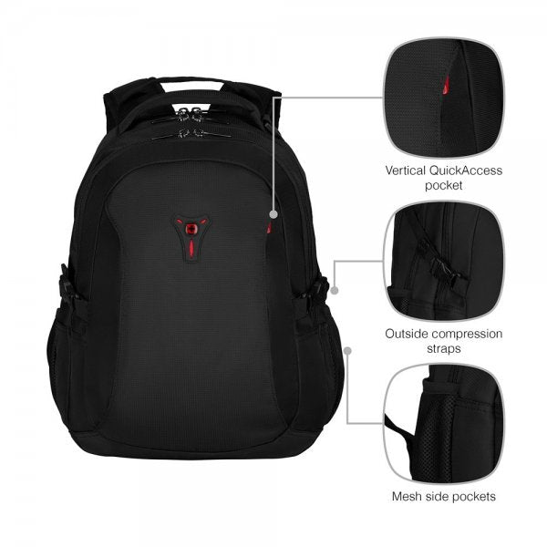 Wenger Sidebar 16" Deluxe -kannettavatietokoneen reppu, musta