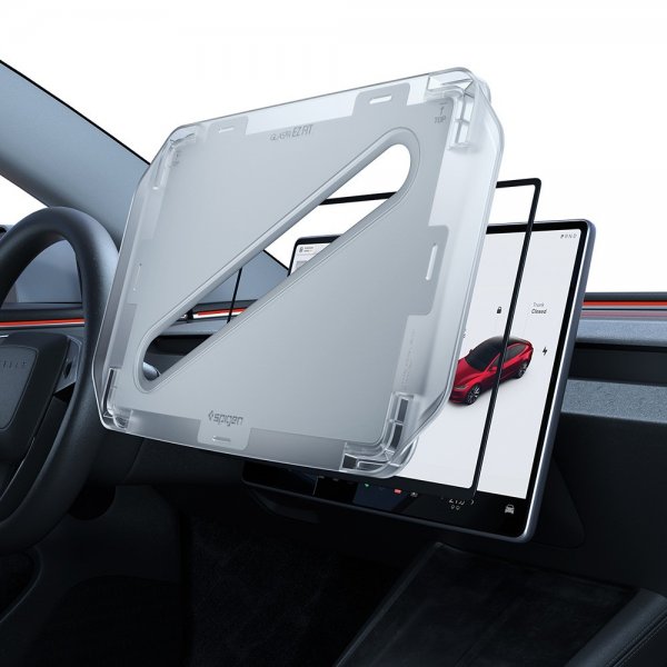 Spigen GLAS.tR EZ Fit -näytönsuoja Tesla Model Y (2025/2026)/Model 3 (2024/2025/2026)