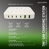 4smarts Pöytälaturi 7in1 GaN 100W langattomalla latauksella valkoinen