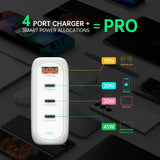 4smarts Pöytälaturi GaN Flex Pro 100W 3 USB-C+1 USB-A