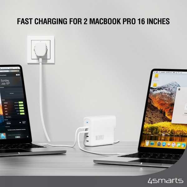 4smarts Työpöydän laturi GaN Flex Pro 200W 4 USB-C