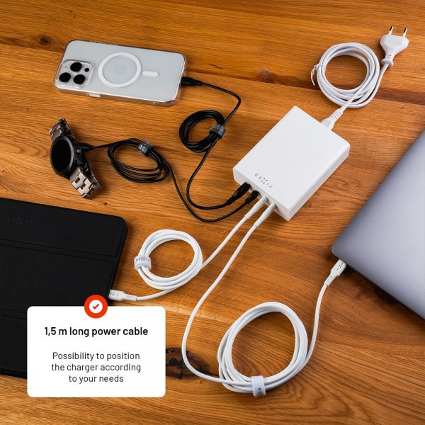 Kiinteä pöytälaturi GaN200-lataustelakka 3xUSB-C & 1xUSB-A