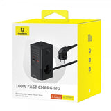 Baseus Pöytälaturi PowerCombo Tower -jatkojohto 100W Musta
