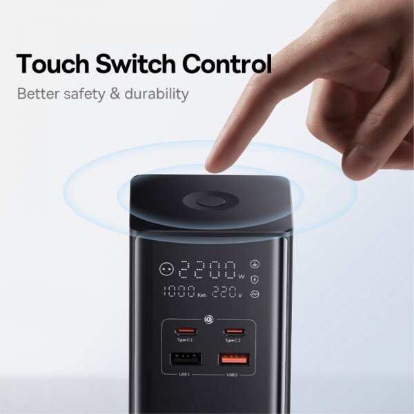 Baseus Pöytälaturi PowerCombo Tower -jatkojohto 100W Musta