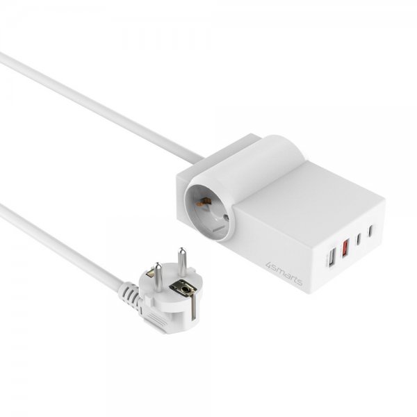 4smarts Pöytälaturi USB-C/A Power Strip Desk GaN 65W