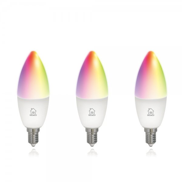 Deltaco Smart Home Älylamppu E14 RGB 5W 3 kpl
