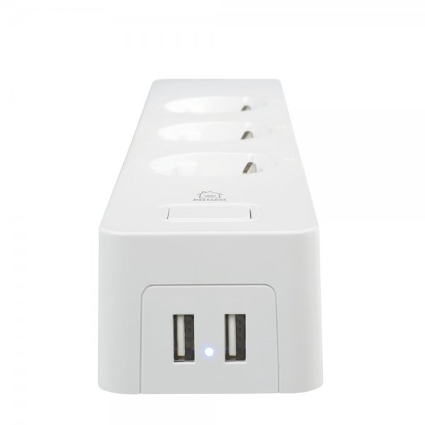 Deltaco Smart Home Älykäs jatkojohto WiFi 3xCEE 7/3 & 2xUSB-A 1.5m