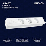 Deltaco Smart Home Älykäs jatkojohto WiFi 3xCEE 7/3 & 2xUSB-A 1.5m