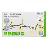 Deltaco Smart Home LED-valoketju 15 m IP44 lämmin valkoinen