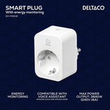 Deltaco Smart Home Älykäs pistorasia energiankulutuksen seurannalla