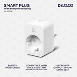 Deltaco Smart Home Älykäs pistorasia energiankulutuksen seurannalla