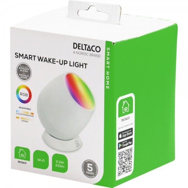 Deltaco Smart Home Älykäs herätysvalo RGB USB-C