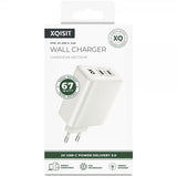 Xqisit Pikalaturi 2xUSB-C PD 3.0 GaN 67W Valkoinen