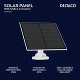 Deltaco Smart Home aurinkopaneeli USB-C-liitännällä 5W 3m
