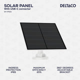 Deltaco Smart Home aurinkopaneeli USB-C-liitännällä 5W 3m