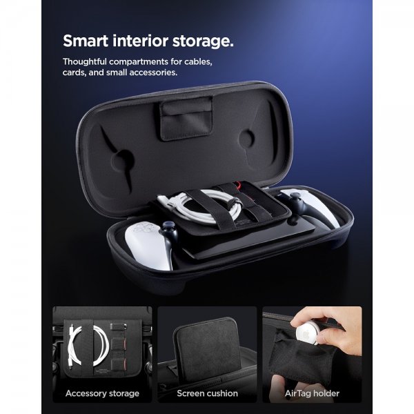Spigen Sony PlayStation Portal Pussi Klasden Pouch Charcoal Gray