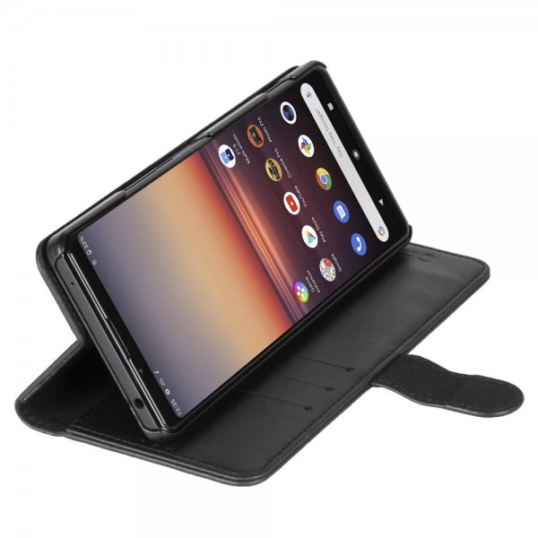 Krusell Sony Xperia 1 II -puhelinlompakkokotelo, musta