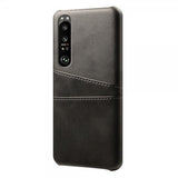 Sony Xperia 1 III suojakuori, jossa kaksi korttipaikkaa, musta
