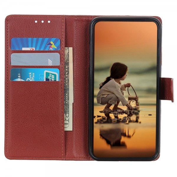 Sony Xperia 1 IV Litchi ruskea suojakotelo