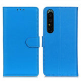 Sony Xperia 1 V Kotelo Litsi Sininen