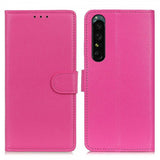 Sony Xperia 1 V Kotelo Litsi Magenta