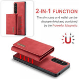 Dg.Ming Sony Xperia 1 V -suojakotelo M1 Series, irrotettava korttikotelo, punainen
