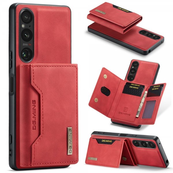 Dg.Ming Sony Xperia 1 V -suojakotelo M2 Series, irrotettava korttipidike, punainen