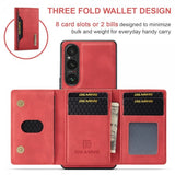 Dg.Ming Sony Xperia 1 V -suojakotelo M2 Series, irrotettava korttipidike, punainen