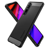 Spigen Sony Xperia 1 V Suojakuori Rugged Armor Mattamusta