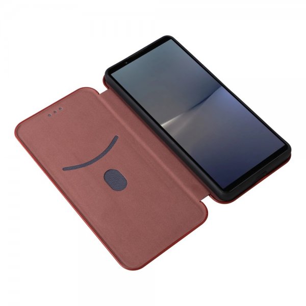 Sony Xperia 1 VI Kotelo Hiilikuitukuviointi Ruskea