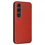 Sony Xperia 1 VI Kotelo Hiilikuitukuviointi Ruskea